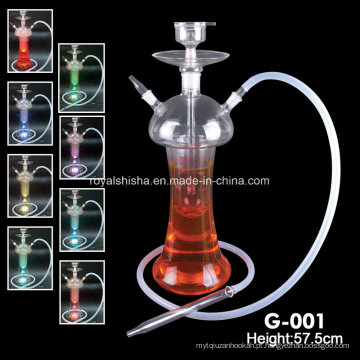 Novo Estilo Limpar Mazaya Todos Hookah De Vidro com LED